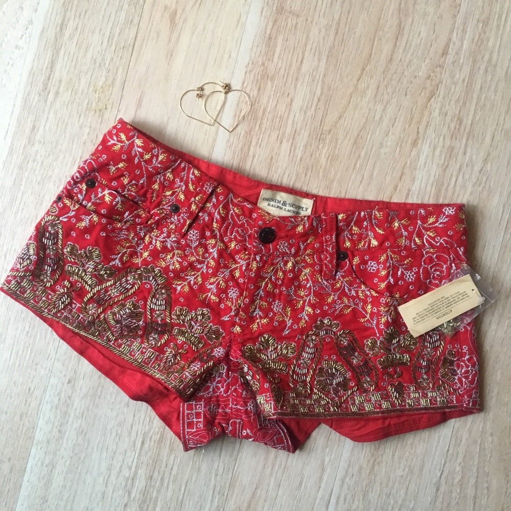 Ralph Lauren RL Collection Bohemian Embroidered / Beaded Shorts